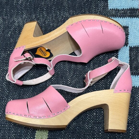 Swedish Hasbeens Baskemolla Toffel T-Strap Sandal, EU 39, Bubble Gum Pink - Picture 10 of 16